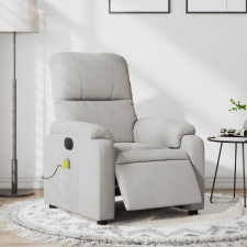 vidaXL világosszürke mikroszálas szövet elektromos fekvő masszázsfotel masszázsfotel