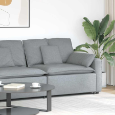 vidaXL világosszürke moduláris kanapé karfás végmodul párnákkal 100 cm bútor