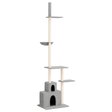 vidaXL világosszürke plafonig érő kaparófa 250,5-276,5 cm (171721) macskabútor