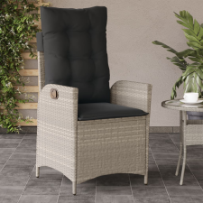 vidaXL világosszürke polyrattan dönthető kerti szék párnával kerti bútor
