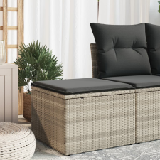 vidaXL világosszürke polyrattan kerti szék párnával 55 x 55 x 37 cm kerti bútor