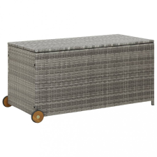 vidaXL világosszürke polyrattan kerti tárolóláda 130 x 65 x 115 cm kerti tárolás