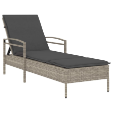 vidaXL világosszürke polyrattan napozóágy párnával 63x200x81 cm (368304) kerti bútor