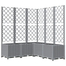 vidaXL világosszürke PP rácsos kerti ültetőláda 120 x 120 x 136 cm (153278) kerti tárolás