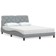 vidaXL világosszürke szövet ágy matraccal 140x190 cm ágy és ágykellék