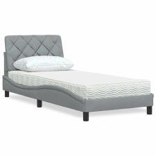 vidaXL világosszürke szövet ágy matraccal 80x200 cm ágy és ágykellék