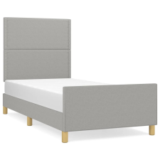 vidaXL világosszürke szövet ágykeret fejtámlával 90 x 190 cm (3124936) ágy és ágykellék
