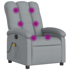 vidaXL világosszürke szövet dönthető masszázsfotel (371739) masszázsfotel