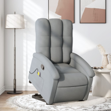 vidaXL világosszürke szövet felállást segítő dönthető masszázsfotel masszázsfotel