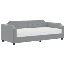 vidaXL világosszürke szövet kanapéágy matraccal 100 x 200 cm (3197621) ágy és ágykellék