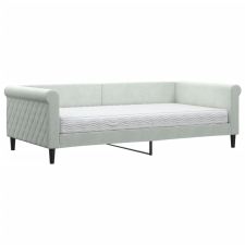 vidaXL világosszürke szövet kanapéágy matraccal 100 x 200 cm (3197754) ágy és ágykellék