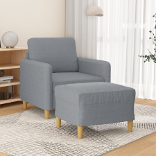 vidaXL világosszürke szövet kanapéfotel lábtartóval 60 cm bútor