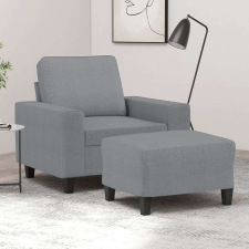 vidaXL világosszürke szövet kanapéfotel lábtartóval 60 cm bútor