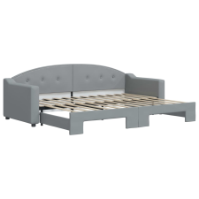 vidaXL világosszürke szövet kihúzható heverő 80 x 200 cm (3197525) ágy és ágykellék