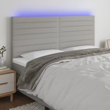 vidaXL világosszürke szövet LED-es fejtámla 200x5x118/128 cm ágy és ágykellék