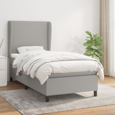 vidaXL világosszürke szövet rugós ágy matraccal 100 x 200 cm ágy és ágykellék