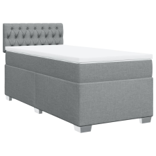 vidaXL világosszürke szövet rugós ágy matraccal 100 x 200 cm ágy és ágykellék