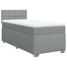 vidaXL világosszürke szövet rugós ágy matraccal 100 x 200 cm ágy és ágykellék