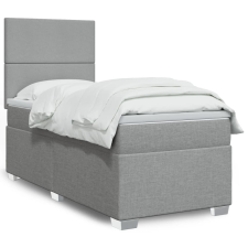 vidaXL világosszürke szövet rugós ágy matraccal 100 x 200 cm ágy és ágykellék