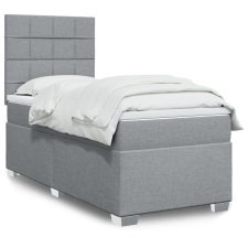 vidaXL világosszürke szövet rugós ágy matraccal 100 x 200 cm ágy és ágykellék