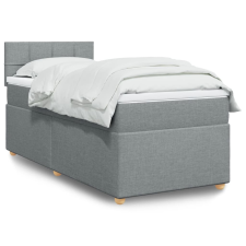 vidaXL világosszürke szövet rugós ágy matraccal 100 x 200 cm ágy és ágykellék