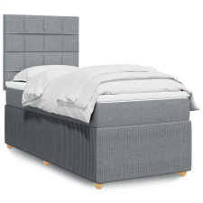 vidaXL világosszürke szövet rugós ágy matraccal 100 x 200 cm ágy és ágykellék