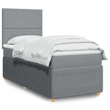 vidaXL világosszürke szövet rugós ágy matraccal 100 x 200 cm ágy és ágykellék
