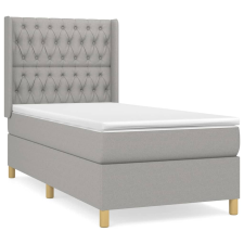 vidaXL világosszürke szövet rugós ágy matraccal 100 x 200 cm (3132209) ágy és ágykellék