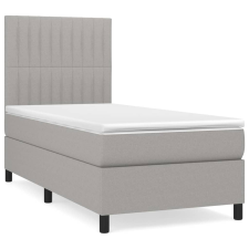 vidaXL világosszürke szövet rugós ágy matraccal 100 x 200 cm (3141913) ágy és ágykellék