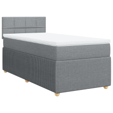 vidaXL világosszürke szövet rugós ágy matraccal 100 x 200 cm (3287367) ágy és ágykellék