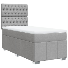 vidaXL világosszürke szövet rugós ágy matraccal 100 x 200 cm (3291586) ágy és ágykellék