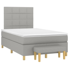 vidaXL világosszürke szövet rugós ágy matraccal 120 x 190 cm ágy és ágykellék