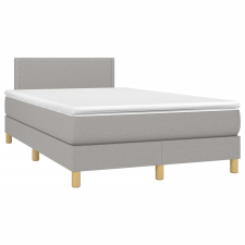 vidaXL világosszürke szövet rugós ágy matraccal 120 x 190 cm ágy és ágykellék