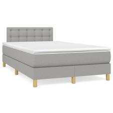 vidaXL világosszürke szövet rugós ágy matraccal 120 x 190 cm ágy és ágykellék