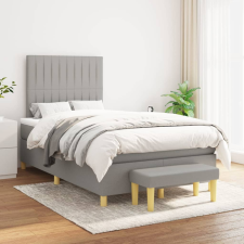 vidaXL világosszürke szövet rugós ágy matraccal 120 x 200 cm ágy és ágykellék