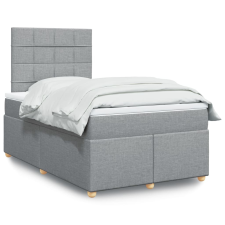 vidaXL világosszürke szövet rugós ágy matraccal 120 x 200 cm ágy és ágykellék