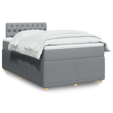 vidaXL világosszürke szövet rugós ágy matraccal 120 x 200 cm ágy és ágykellék