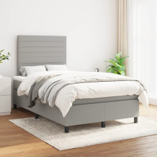 vidaXL világosszürke szövet rugós ágy matraccal 120 x 200 cm ágy és ágykellék