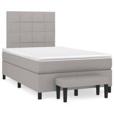 vidaXL világosszürke szövet rugós ágy matraccal 120 x 200 cm (3136581) ágy és ágykellék