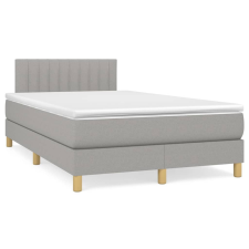 vidaXL világosszürke szövet rugós ágy matraccal 120 x 200 cm (3140761) ágy és ágykellék
