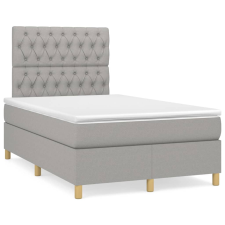 vidaXL világosszürke szövet rugós ágy matraccal 120 x 200 cm (3142561) ágy és ágykellék