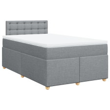 vidaXL világosszürke szövet rugós ágy matraccal 120 x 200 cm (3286661) ágy és ágykellék