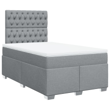 vidaXL világosszürke szövet rugós ágy matraccal 120 x 200 cm (3290462) ágy és ágykellék