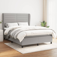 vidaXL világosszürke szövet rugós ágy matraccal 140 x 190 cm ágy és ágykellék