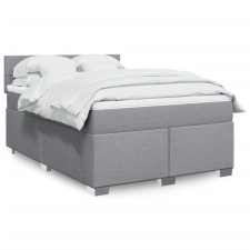 vidaXL világosszürke szövet rugós ágy matraccal 140 x 190 cm ágy és ágykellék