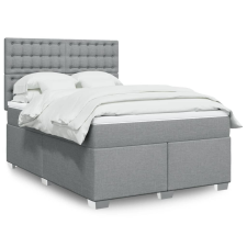 vidaXL világosszürke szövet rugós ágy matraccal 140 x 190 cm ágy és ágykellék