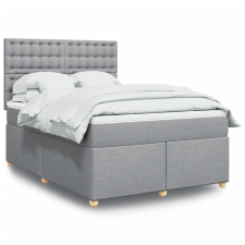 vidaXL világosszürke szövet rugós ágy matraccal 140 x 190 cm ágy és ágykellék