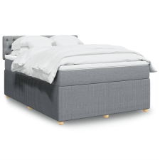 vidaXL világosszürke szövet rugós ágy matraccal 140 x 190 cm ágy és ágykellék