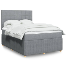 vidaXL világosszürke szövet rugós ágy matraccal 140 x 190 cm ágy és ágykellék