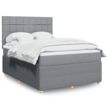 vidaXL világosszürke szövet rugós ágy matraccal 140 x 190 cm ágy és ágykellék
